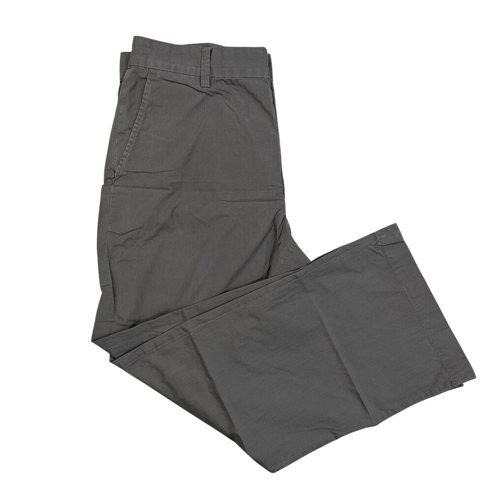 Banana Republic Mens 36x30 Gray Pinstripe Chino Pants Flat Front Business Casual